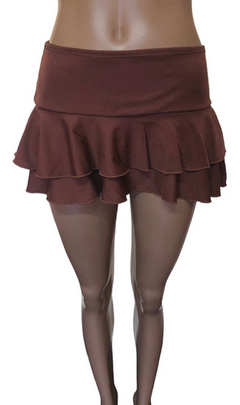 Pollera Mini Doble Volado Jersey Set Mujer