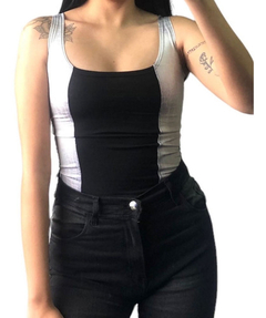 Musculosa Recorte Reptil Modal Con Lycra Y Engomado Mujer