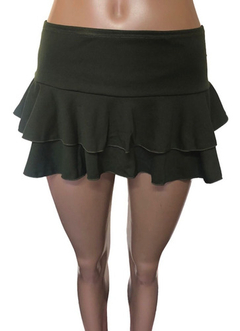 Pollera Mini Doble Volado Jersey Set Mujer - Bella Hechicera                                                                                                      