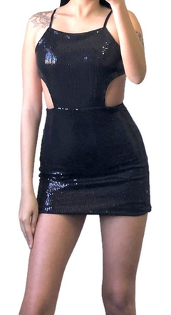 Vestido Corto Lentejuelas Con Abertura Fiesta Mujer - Bella Hechicera                                                                                                      