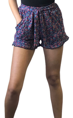 Short Fibrana Mujer Lazo Y Bolsillo Estampados - tienda online