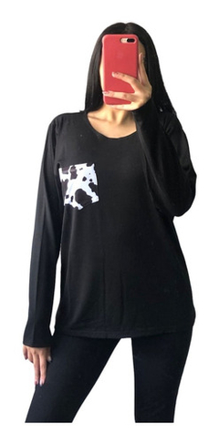 Remera Manga Larga Mujer Modal Con Lycra Bolsillo (pijama) en internet