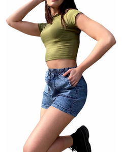 Short Jeans Mujer Tiro Alto Elastizado Talle 38 Al 46 - comprar online