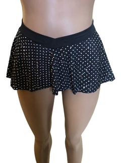 Pollera Mini Plato Lunares Con Brillo Mujer