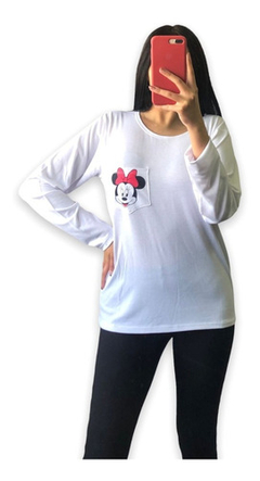 Remera Manga Larga Mujer Modal Con Lycra Bolsillo (pijama)