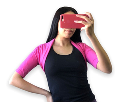 Top Bolero Mangas Cortas Mujer Modal Con Lycra - Bella Hechicera                                                                                                      