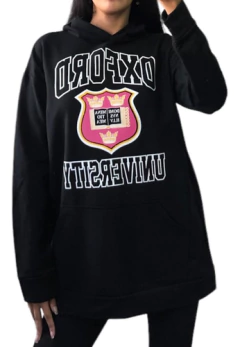 Maxi Buzo Unisex Capucha Estampado Oxford Oversize - tienda online