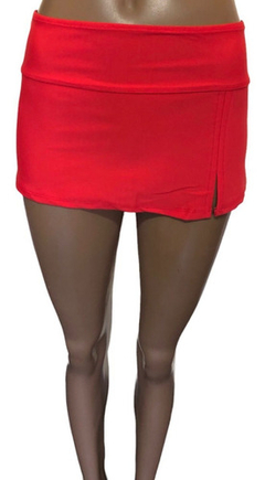 Pollera Mini Lycra Tricot Tajo Mujer en internet