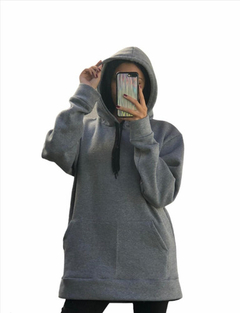 Maxibuzo Canguro Unisex Con Capucha Friza Algodón Buzo