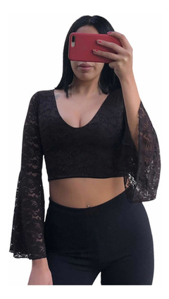 Top Bolero Mujer Manga Larga Oxford Busto Forrado - Bella Hechicera                                                                                                      