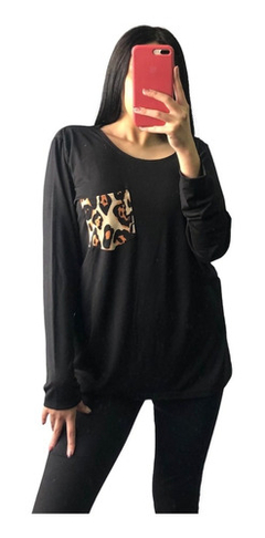 Remera Manga Larga Mujer Modal Con Lycra Bolsillo (pijama) - tienda online