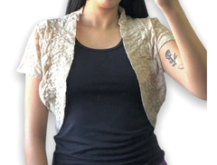 Top Bolero Mangas Cortas Mujer Encaje Con Lycra - tienda online