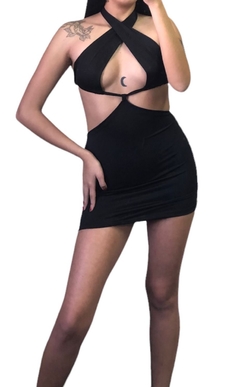 Vestido cruzado Microfibra con lycra - comprar online