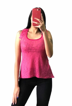 Musculosa encaje voladito - comprar online
