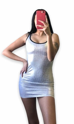 Vestido reptil champagne