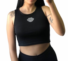 Top musculosa Strass Labio