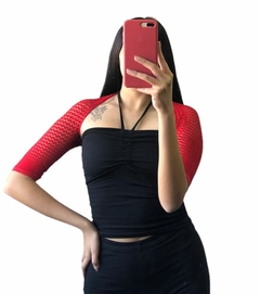 Top bolero mangas 3/4 red
