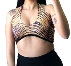 Top para atar en cuello cebra - comprar online
