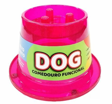 Comedouro Bebedouro alto cachorro Pet Games Rosa Pequeno