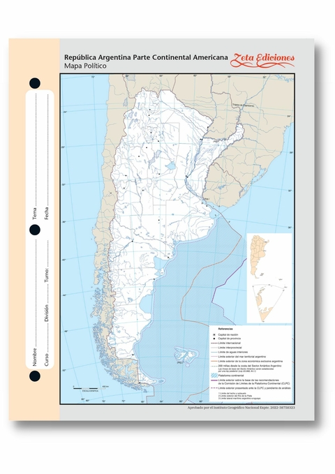 Mapa Escolar República Argentina Político X40 Unidades 4250
