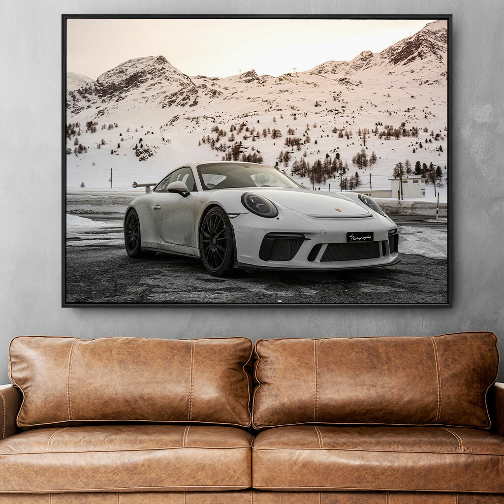 Quadro Porsche 911 Amarelo Lado -- Br Artes