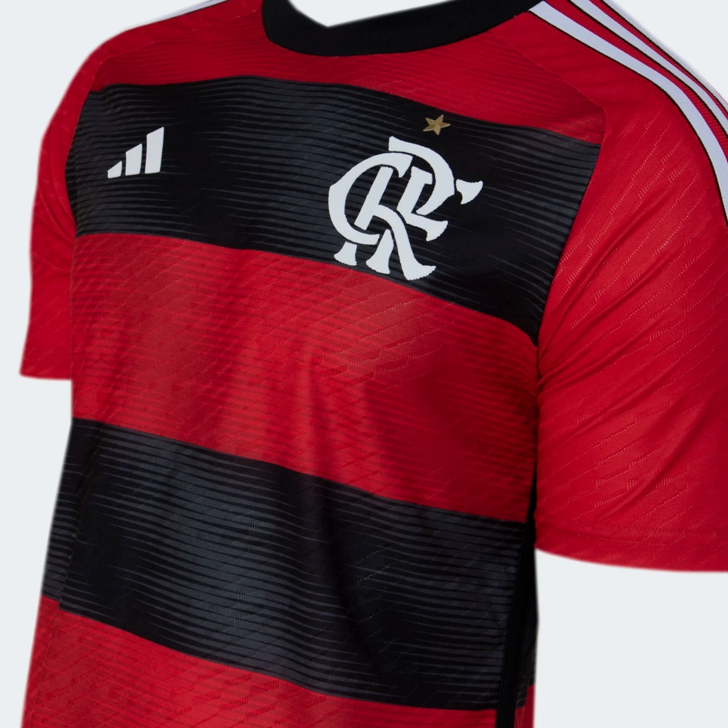 Camisa Flamengo I 23/24 s/n Torcedor Adidas Masculina - Vermelho+Preto