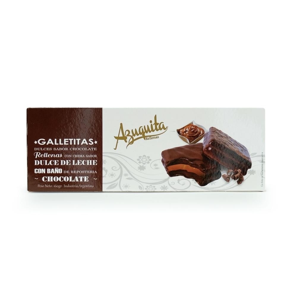 GALLETITAS AZUQUITA RELLENAS DULCE DE LECHE CUBIERTAS EN CHOCOLATE 160GR