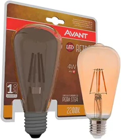Lâmpada Retrô Pera LED 4W Luz Ambar 2200K Bivolt Avant - comprar online