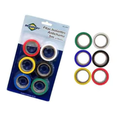 Fita Isolante Antichama 5m Colorido 06 Peças Brasfort - comprar online
