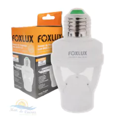 Sensor de presença com base E-27 com alcance de 360° 3 metros Foxlux