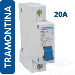 Disjuntor Tramontina Unipolar Monopolar Curva C 20A