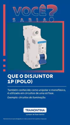 Disjuntor Tramontina Unipolar Monopolar Curva C 40A - comprar online