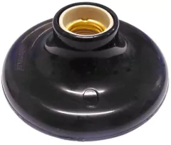 SOQUETE PLAFON PRETO BOCAL EM PORCELANA 100w 250v ROMAZI