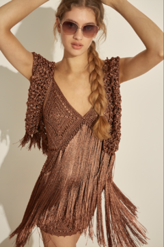 Crochet Fringes Mini Dress