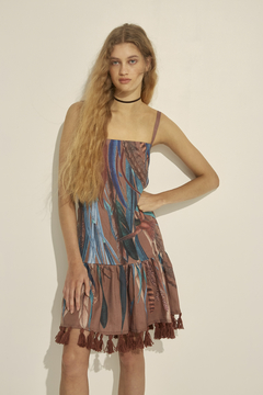 Iruya Tassle Ruffle Mini Dress