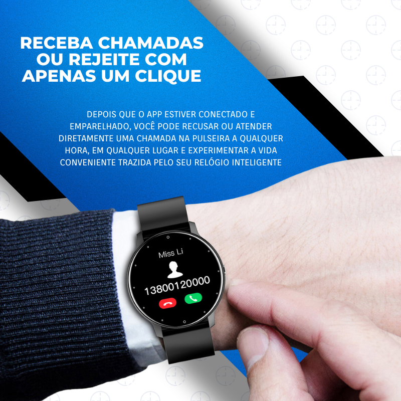 Relógio smartwatch Android e IOS a prova dagua IP67
