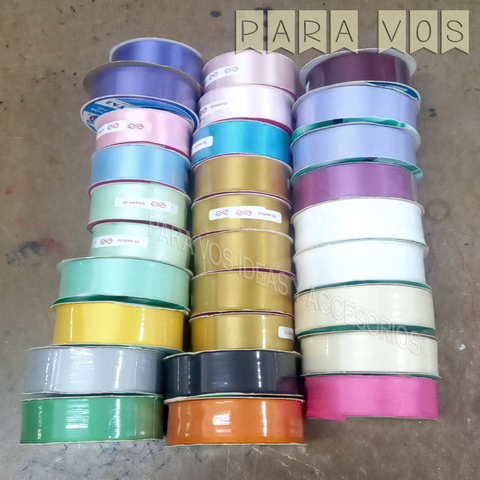 Lote rollos cintas de Raso Nº 5 x 10 metros c/u (2.5 cm)
