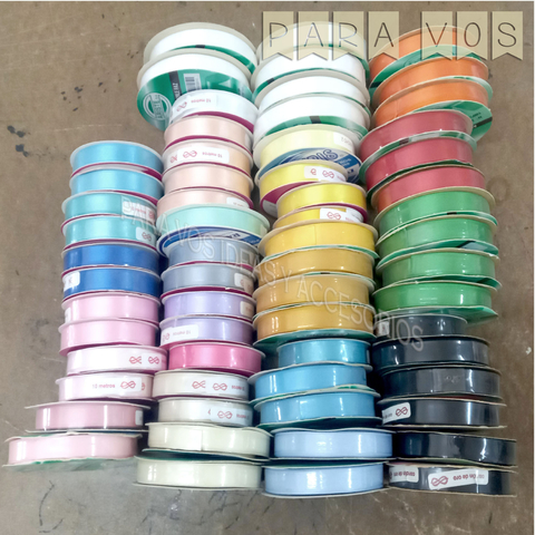 Lote rollos cintas de Raso Nº 2 x 10 metros c/u (1 cm)