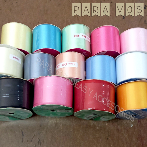 Lote rollos cintas de Raso Nº 9 x 10 metros c/u (4 cm)