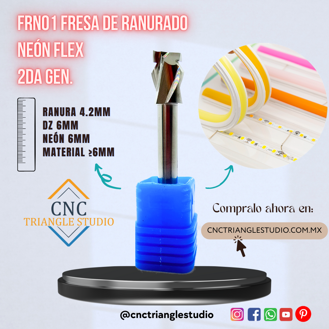 Fresa de ranurado para neon flex de segunda generación