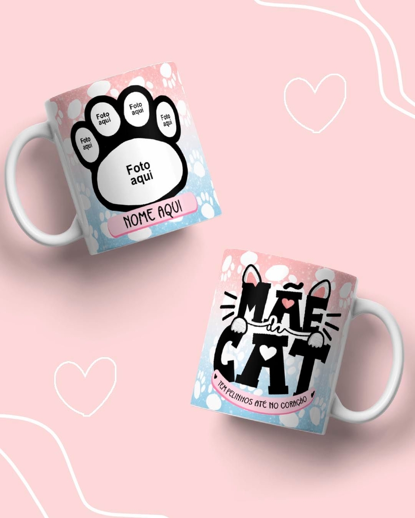 Gato na caneca para colorir - Imprimir Desenhos