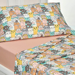 Sabana Infantil Twin Size Danubio Chicos 90x190 Cm 132 Hilos - Lima Home