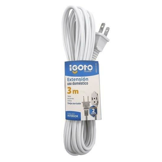 EXTENSION ELECTRICA 3MT DOMESTICA CALIBRE 17 COLOR BLANCA MOD.ED133B
