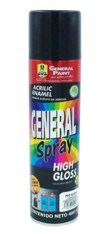 Pintura Acrílica En Aerosol Negro Brillante 400 Ml 9496-08 Adir