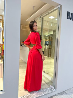 Vestido longo recortes - loja online