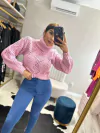 Blusa gola alta tricot