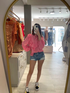 Camisa babados rosa - USE BARDONNI