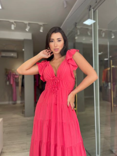 Vestido Longo Viscose Vermelho - comprar online
