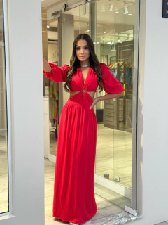 Vestido longo recortes