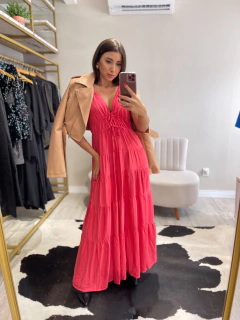 Vestido Longo Viscose Vermelho - loja online